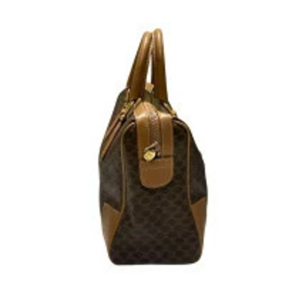 Celine Boston Bag Brown Macadam Canvas Brown